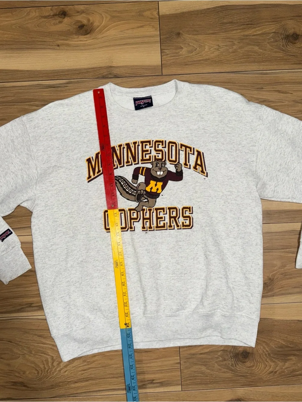 Minnesota Gophers Sweater L/M Pre Shrunk College Football Pullover Gray USA Made
